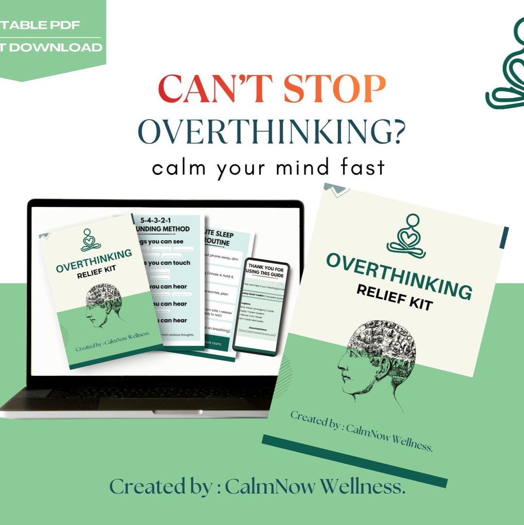 Stop Racing Thoughts Overthinking Toolkit, Stop Racing Thoughts, Mental Spiral Planner ...