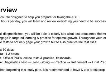 ACT/SAT Prep - Timeline, Reflection Tool and Error Analysis System.