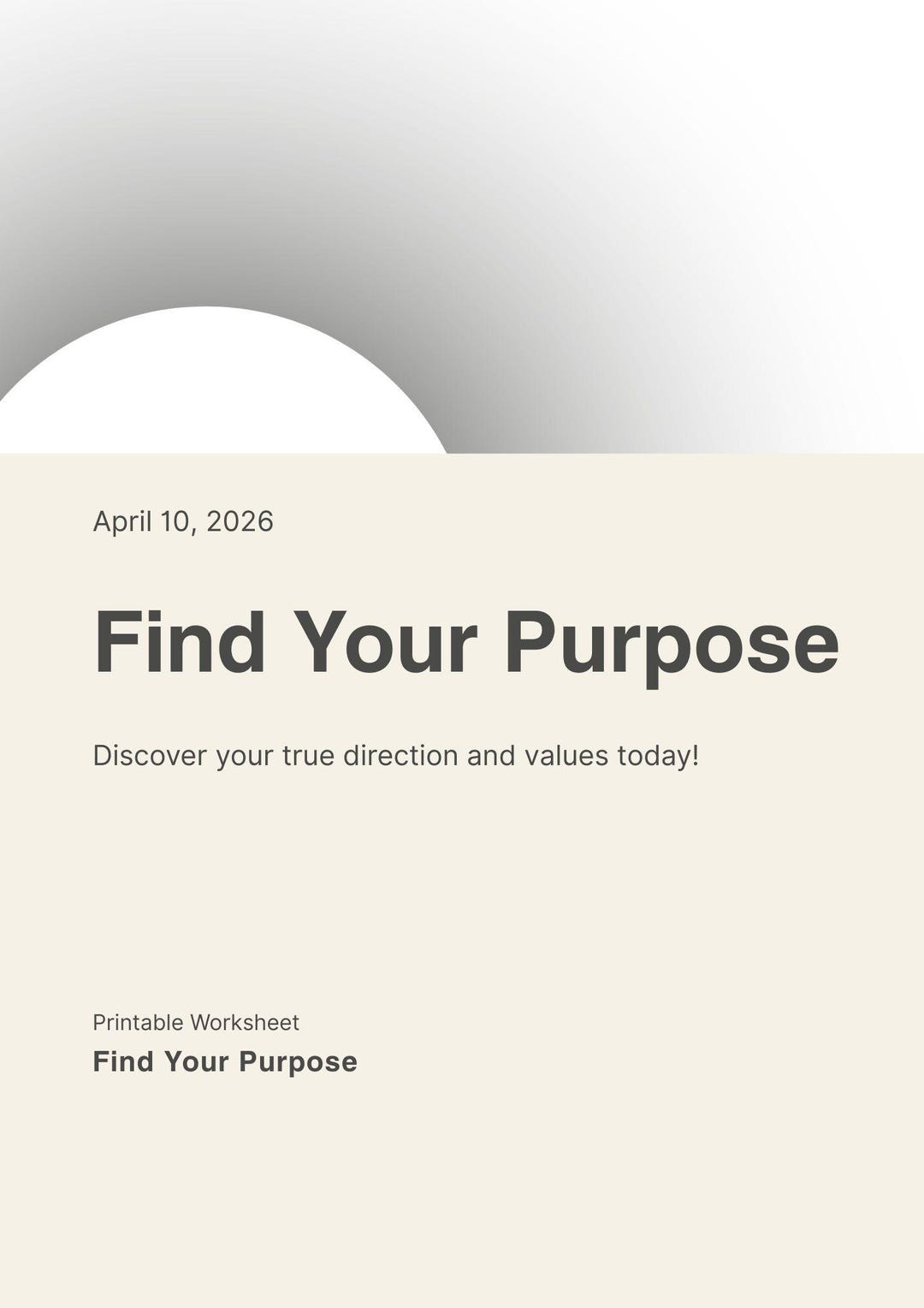 Find Your Purpose Worksheet | Self Discovery Printable | Core Values ...