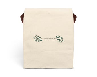 Canvas Lunch Bag | Botanical Leaves, Eco Lunch Tote