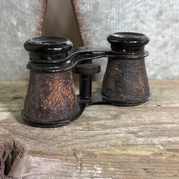 Vintage Leather Wrapped Opera Glasses