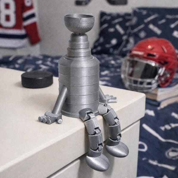 Hockey Desk Decor, Hockey Player Bedroom Decor, Stanley Cup Shelf Sitter, Team Gifts, Birthday Party Favour, Stanley Cup Hockey Gifts