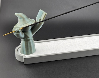 Zauberer Räucherstäbchenhalter - Fantasy Decor | Räucherschale | Magier Zauberer Dekor | Meditation Dekor | 3D gedruckter Räucherstäbchenhalter