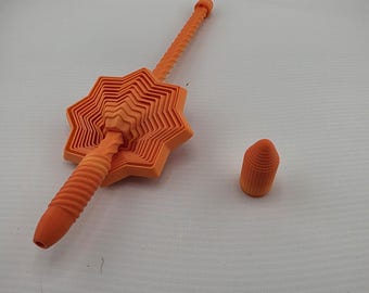 Bolígrafo giratorio PENsory impreso en 3D / Juguete antiestrés con forma de disco estrellado, mango en espiral, herramienta de escritorio para personas con TDAH.