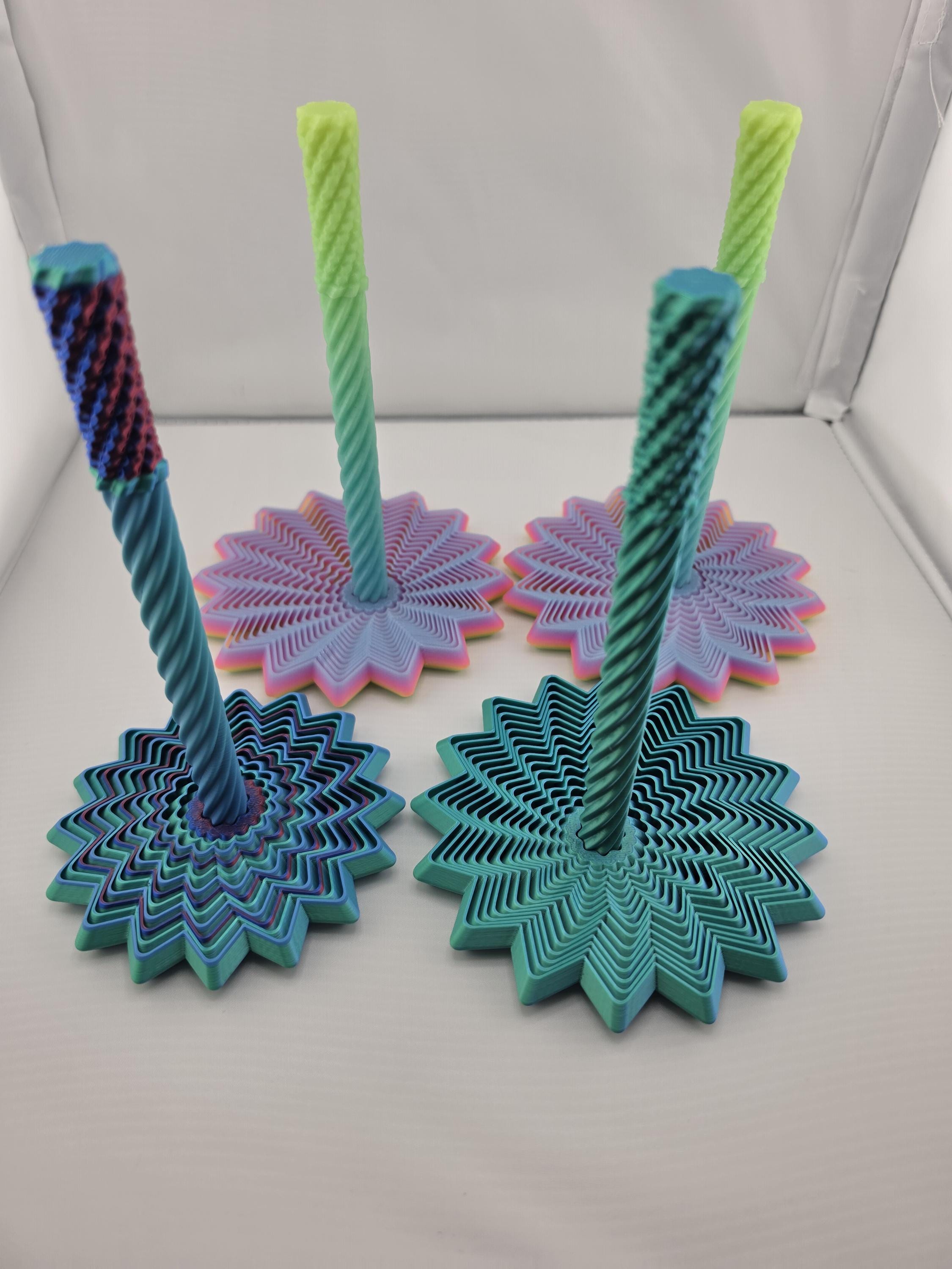 Fidget Rod Dahlia Fidget Toy | 3D Printed Articulated Flower, Spiral Rod, Layered ...