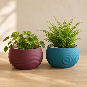 Stillwater Self-Watering Planter – Modern Minimalist Plant Pot | Indoor Planter with Drainage | Contemporary Home Decor