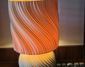 Lámpara de onda impresa en 3D – Diseño paramétrico, iluminación ambiental Japandi, decoración del hogar PLA
