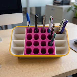 Organiseur de bureau Asanoha Kumiko | Porte-stylo modulaire, rangement de bureau Japandi