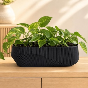 Wave Facade Triple Self-Watering Planter Set – 3D-printade moderna växtkrukor (inomhusdekor)