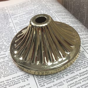 Antique brass lamp rosette  - brass lamp plate - lamp trim piece - round pressed brass backer - architectural escutcheon  door hardware