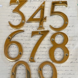 Vintage 3&quot; house numbers - your choice brass House Number  - salvaged address Number - large brass number - heavy brass - brass sign number