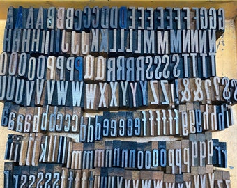 Tiny WOODEN Letterpress Printing blocks 7/8&quot;  antique - Your Choice- wood letterpress type - vintage wood letter - wood alphabet