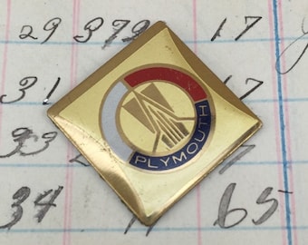 Vintage plymouth emblema de latón - emblema de calcomanía automática - insignia de llavero pequeño vintage - logotipo del llavero del coche de latón