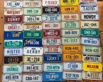 1960/'s USA MINI BIKE LICENSE BLUE VANITY PLATE METAL EMBOSSED NOS NAME MARGARET