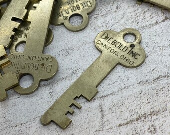Antique Vintage Flat Steel Bank  Key Only 