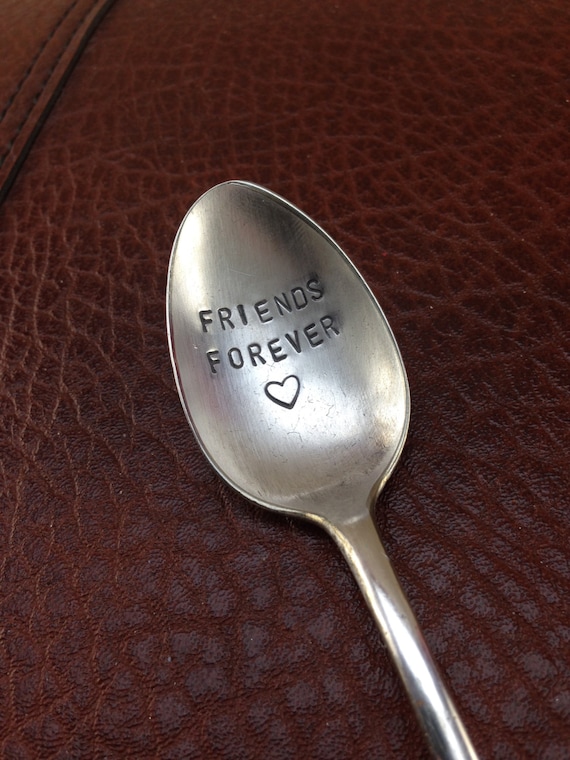 Friends Forever hand stamped spoon - handmade best friend gift  -cool cute gift hand stamped spoon - cereal spoon - funny spoon- friend gift