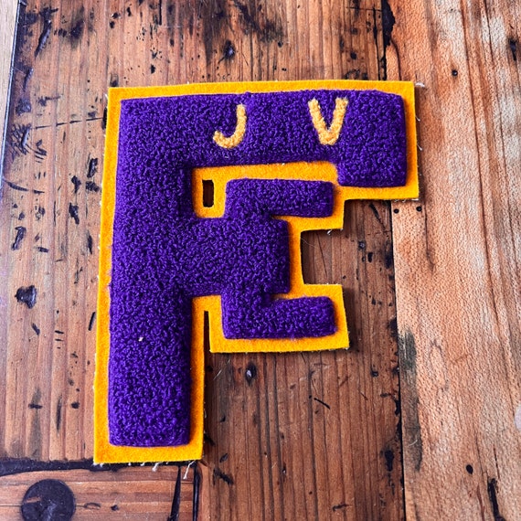 Purple Vintage letter jacket patch - Varsity Sport and Activity Patches - Letter jacket patches _ sweatshirt patches - Sew On patches