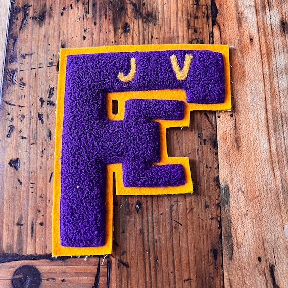 Purple Vintage letter jacket patch - Varsity Sport and Activity Patches - Letter jacket patches _ sweatshirt patches - Sew On patches