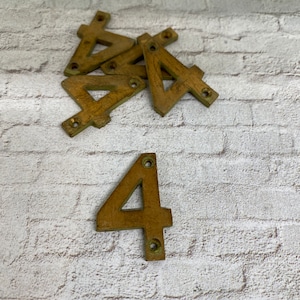 Vintage house numbers - your choice brass House Number  - salvaged address Number - large brass number - heavy brass - brass sign number