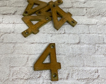 Números de casa vintage - su número de casa de bronce elección - número de dirección rescatado - gran número de latón - latón pesado - número de señal de latón