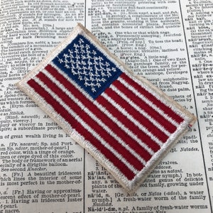 Vintage sew on patch - American flag - vintage patch - hippy - vintage patches - vintage novelty patch - USA groovy flag