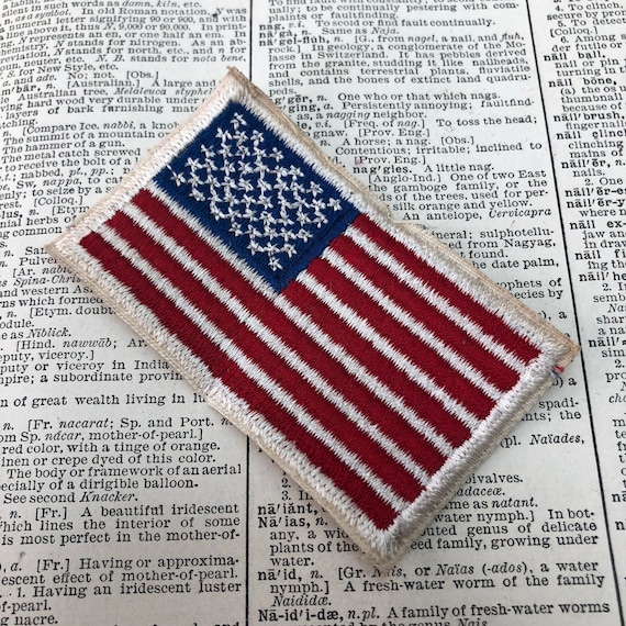 Vintage sew on patch - American flag - vintage patch - hippy - vintage patches - vintage novelty patch - USA groovy flag