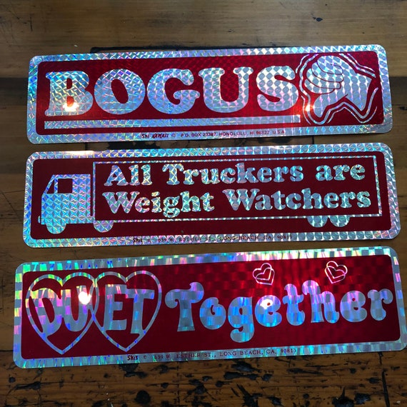 Hologram Bumper stickers - 3 to choose from - rad Red stickers - 70s 80s stickers
