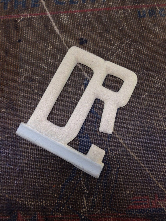 Vintage White Reflective Aluminum Doctor Drive or Dr  - midcentury aluminum letters - Address numbers - Vintage Address - House number