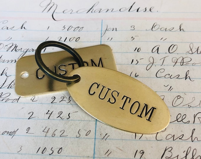 Custom Hand Punched Brass and Metal Tag Hand Stamped Key Tag Etsy