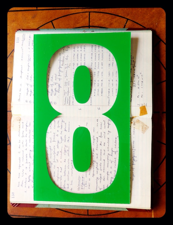 Vintage green  plastic number 8 – Plexiglas number -  gas station number – large plastic number – wedding number – salvaged sign number