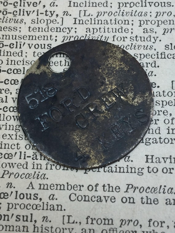 Vintage Key tag Antique brass tag - industrial  tag - steampunk metal tag - Brass tags - steampunk brass tag - round brass -