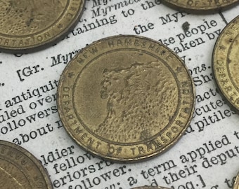 Set of 3 Tokens -vintage New Hampshire transit tokens - bus fare token - subway token - california token - vintage token