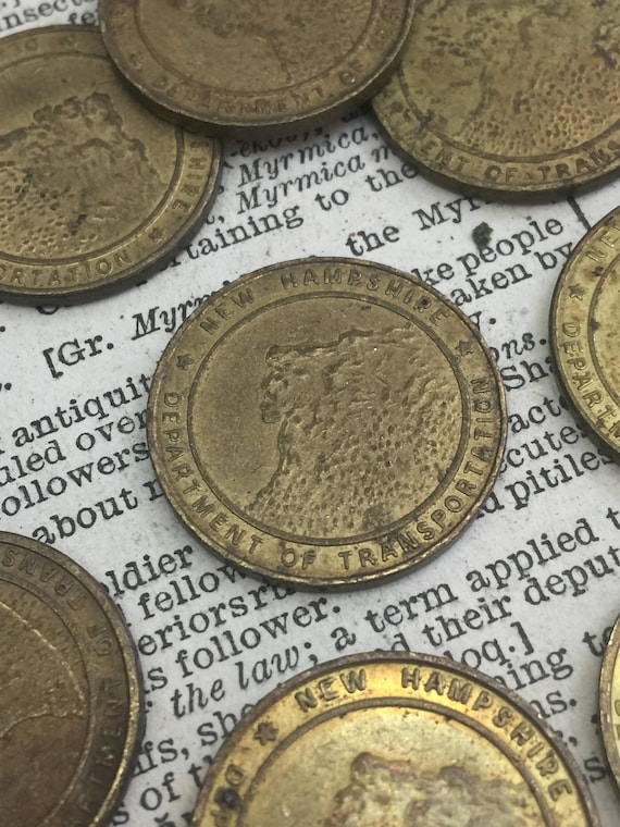 Set of 3 Tokens -vintage New Hampshire transit tokens - bus fare token - subway token - california token - vintage token