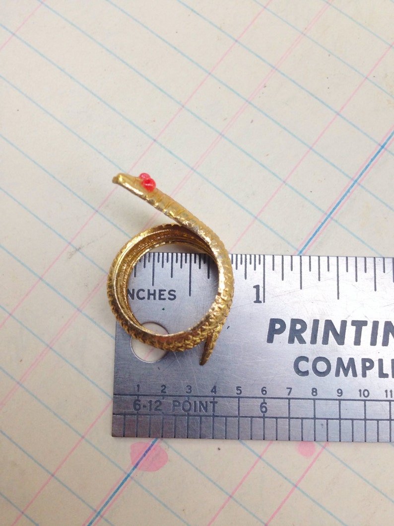 Gold Snake Charm ring vintage gumball machine ring gold snake image 4