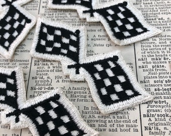 Vintage sew on patch - checkered flag - vintage patch - racing - vintage patches - vintage novelty patch - auto racing jacket patch