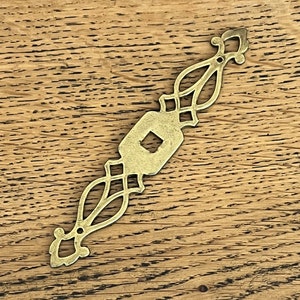 Vintage ornate Door plate - knob backplate - antique brass pendant charm-  brass knob backer