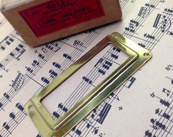 Vintage Brass Label Holders for Drawers Antique Drawer Pull Etsy
