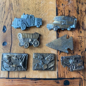Vintage 3D Belt Buckles -  1970s belt buckle - Brass Metal vintage belt buckle - western belt buckle