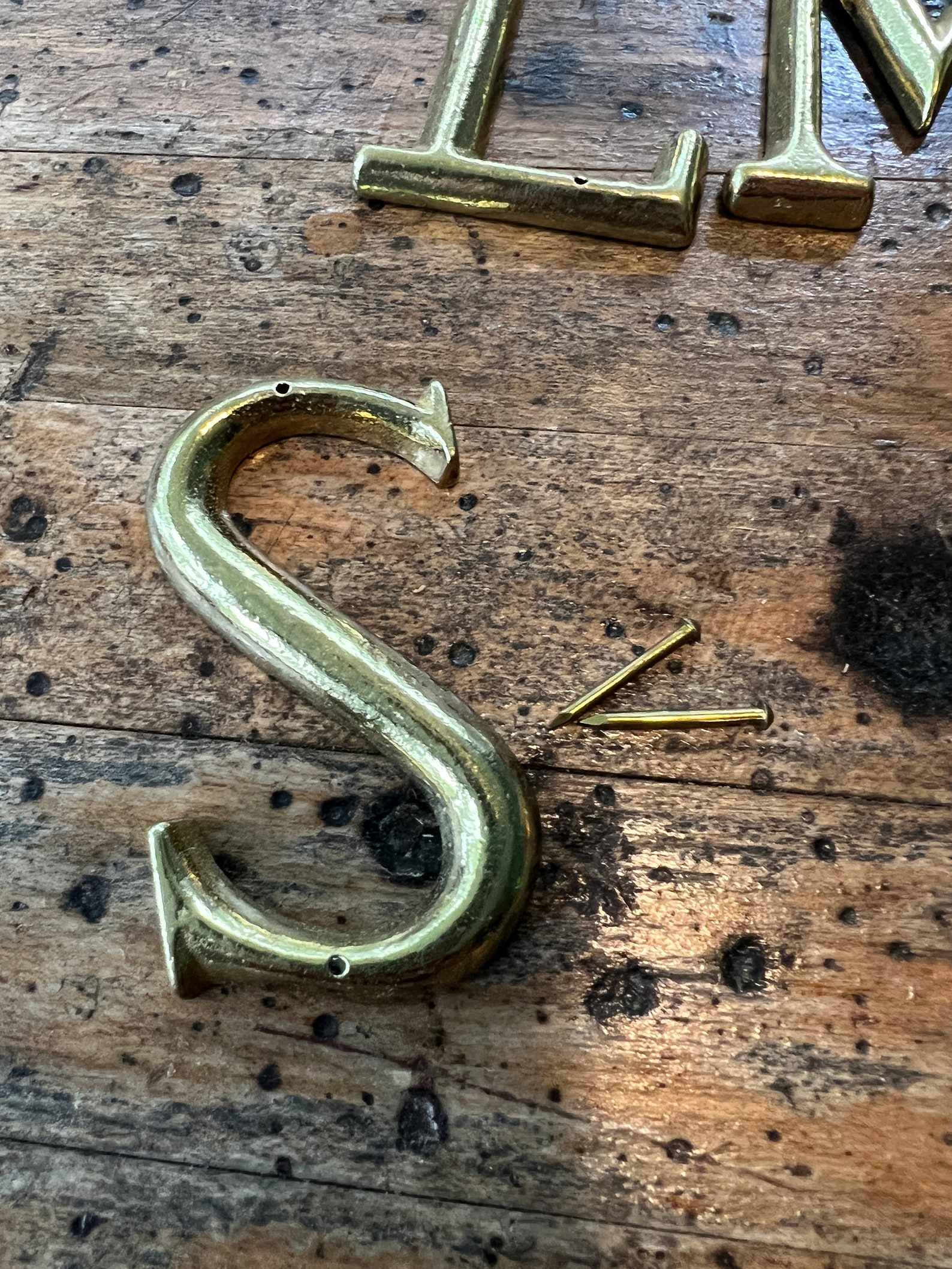 Vintage 3 Solid Brass Letters Address Letters Etsy
