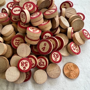 Lote vintage de 5 piezas de BINGO de madera - piezas de juego antiguas - bingo vintage - suministro de montaje
