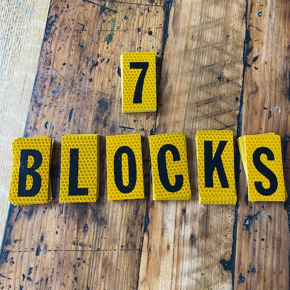 Vintage Reflective Telephone markers - NOS sticker - Reflective sign number - black and yellow mailbox address number - sign number