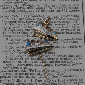 Queen Mary Ship lapel Stick Pin or Charm - Ship - ocean Liner boat hotel - ship pins - enamel pin