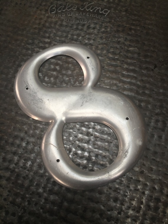 Number 8 Industrial metal numbers 6" - metal numbers – salvaged address number – vintage house numbers – sign numbers – silver numbers