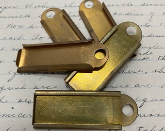 Vintage Brass key tag label holder - Steampunk pendant brass tag - antique brass key chain - vintage brass key fob - metal label holder