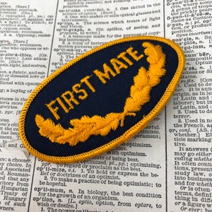 Vintage sew on patch - First Mate - vintage patch - military patch - vintage patches - vintage novelty patch - navy armed force uniform rank