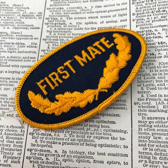 Vintage sew on patch - First Mate - vintage patch - military patch - vintage patches - vintage novelty patch - navy armed force uniform rank