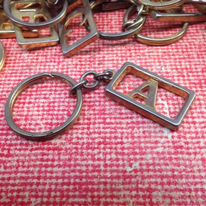 Vintage Gold Monogram Keychain - authentic key fob -vintage letter key chain - letter keychain - brass letter key chain - brass letter charm