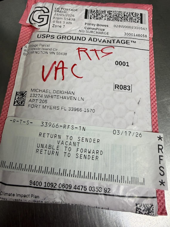 Shipping invoice for Michael