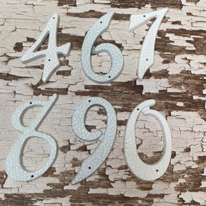 White Metal address number 3.5&quot; -  vintage metal house number – New Old stock address number – vintage house numbers – sign numbers