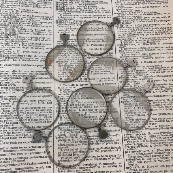 Antique monocle - vintage optometrist lens - eyeglass lenses - old eye prescription lens - vintage medical lens lot - steampunk optical lens
